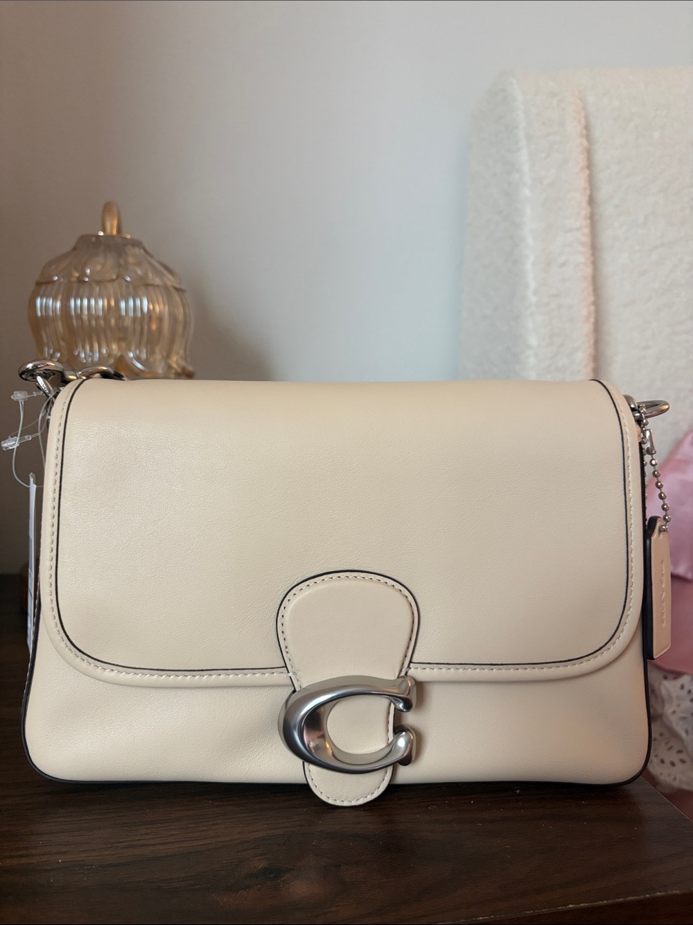 Coach soft tabby shoulder bag ivory/silver Shoulder Bag NEW